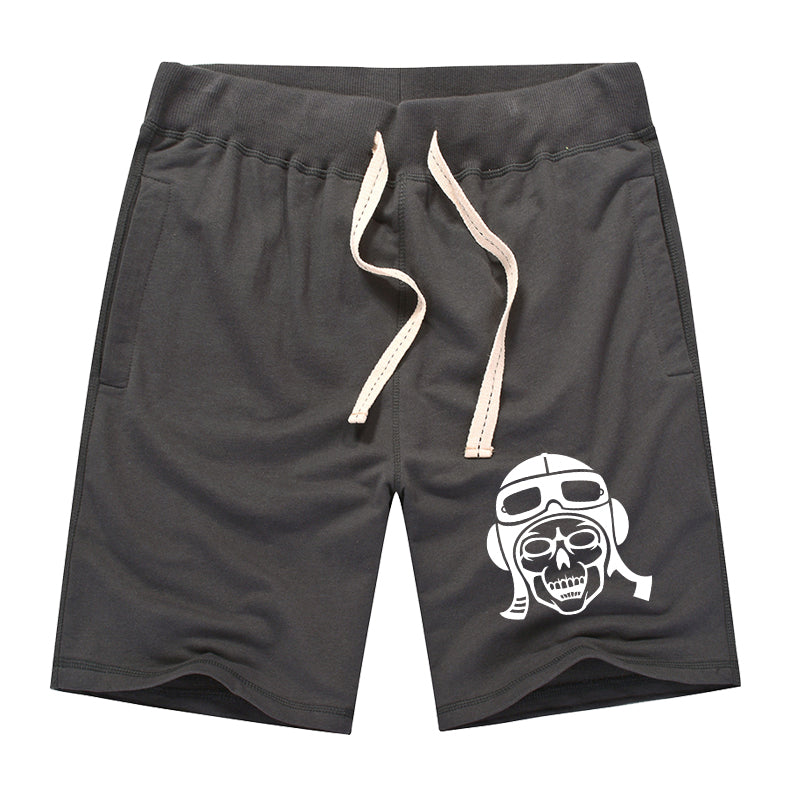 Skeleton Pilot Designed Cotton Shorts
