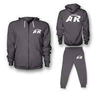 Thumbnail for ATR & Text Designed Zipped Hoodies & Sweatpants Set