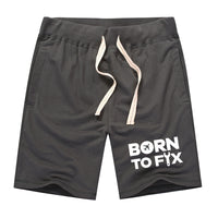 Thumbnail for Born To Fix Airplanes Designed Cotton Shorts