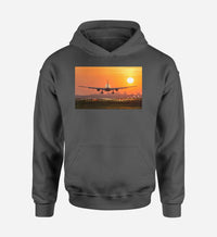 Thumbnail for Amazing Airbus A330 Landing at Sunset Designed Hoodies
