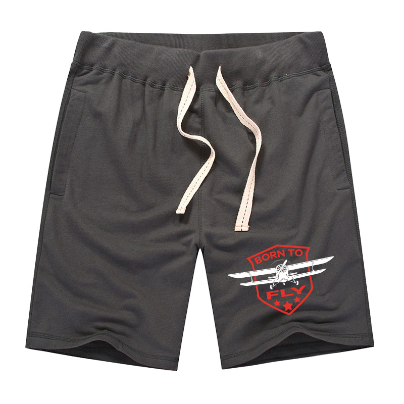 Super Born To Fly Designed Cotton Shorts