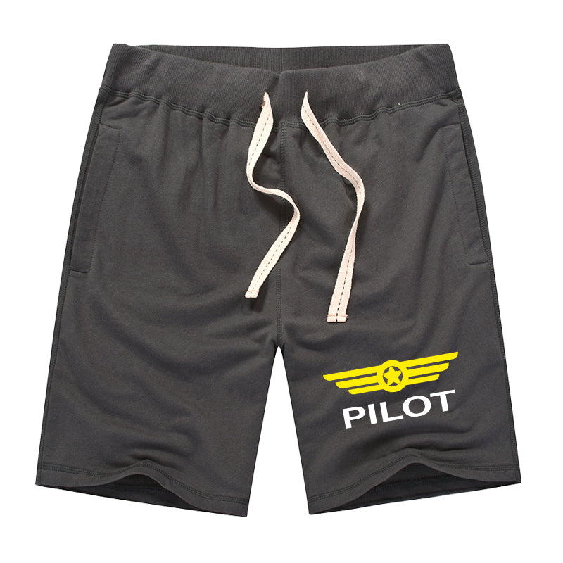 Pilot & Badge Designed Cotton Shorts