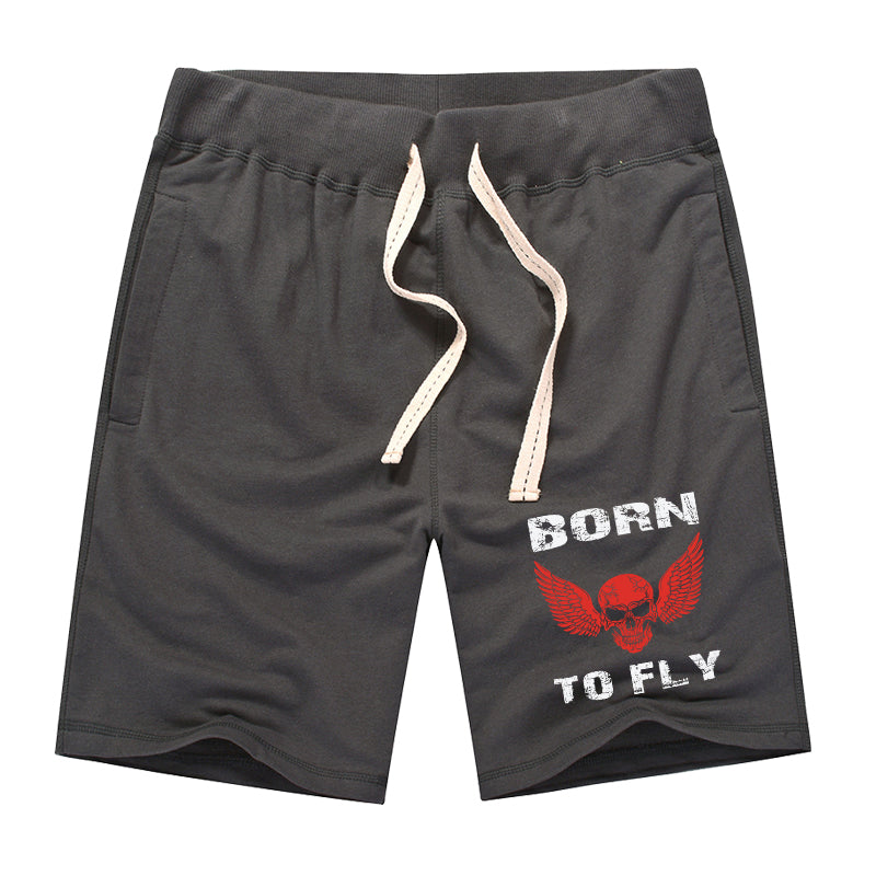 Born To Fly SKELETON Designed Cotton Shorts