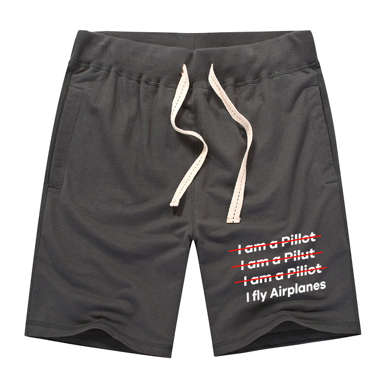 I Fly Airplanes Designed Cotton Shorts