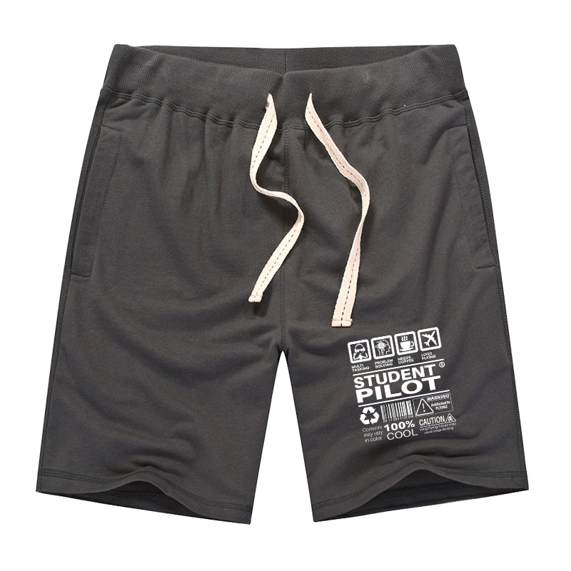 Student Pilot Label Designed Cotton Shorts