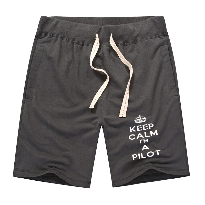 Keep Calm I'm a Pilot Designed Cotton Shorts