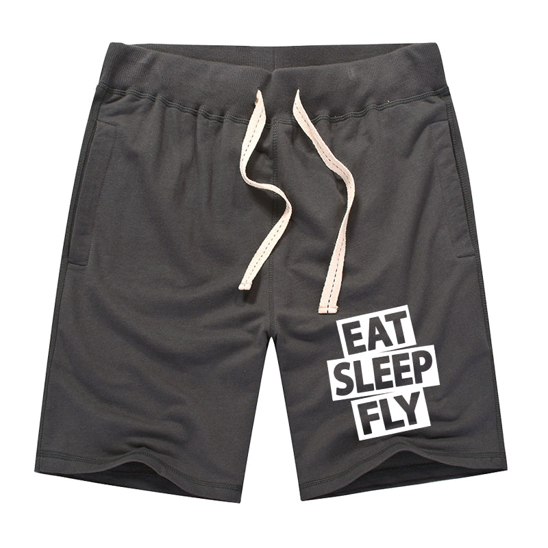 Eat Sleep Fly Designed Cotton Shorts