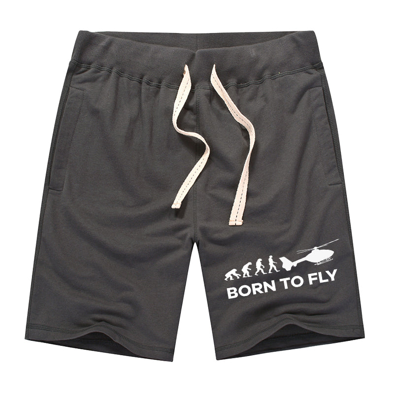 Born To Fly Helicopter Designed Cotton Shorts