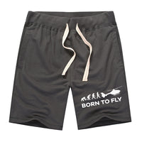 Thumbnail for Born To Fly Helicopter Designed Cotton Shorts