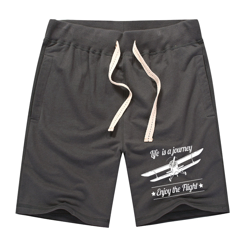 Life is a journey Enjoy the Flight Designed Cotton Shorts