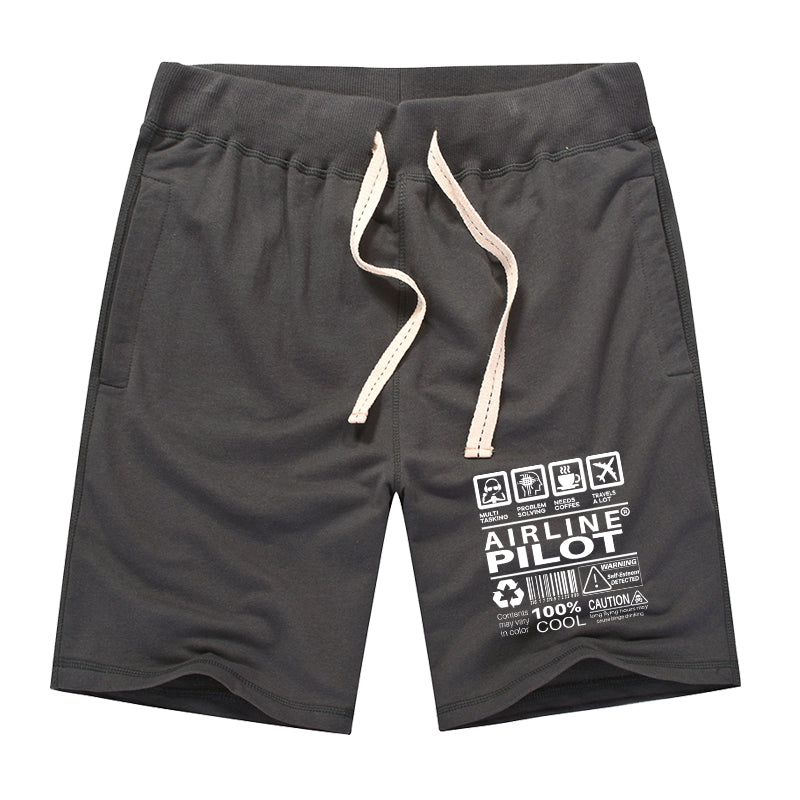 Airline Pilot Label Designed Cotton Shorts