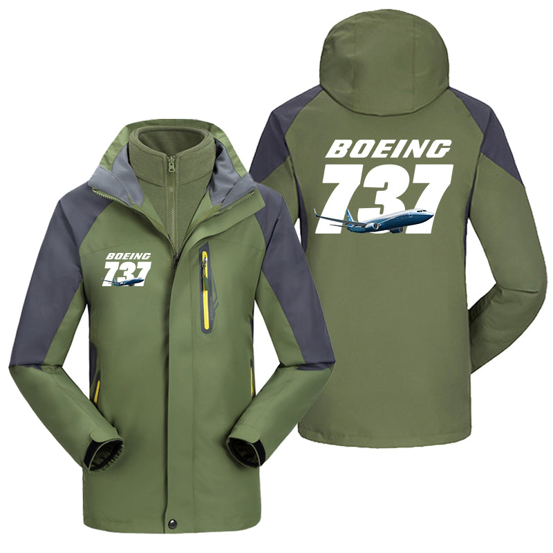 Super Boeing 737+Text Designed Thick Skiing Jackets