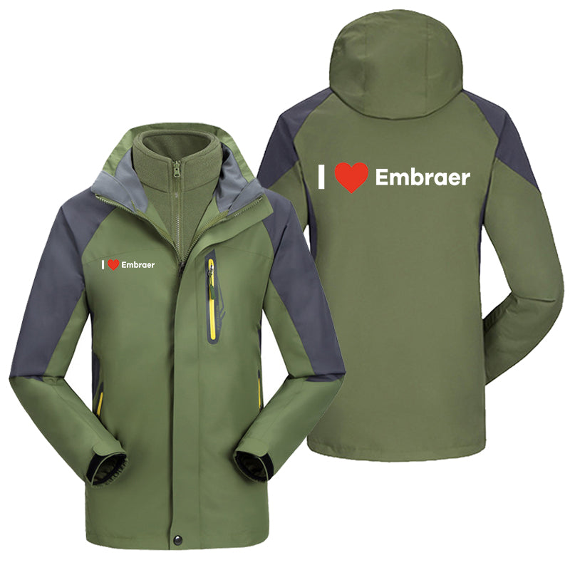 I Love Embraer Designed Thick Skiing Jackets