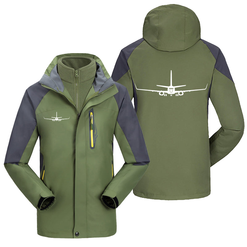 Boeing 737-800NG Silhouette Designed Thick Skiing Jackets
