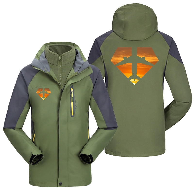 Supermen of The Skies (Sunset) Designed Thick Skiing Jackets