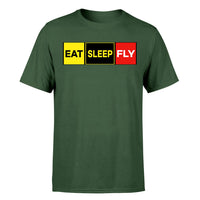 Thumbnail for Eat Sleep Fly (Colourful) Designed T-Shirts