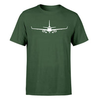 Thumbnail for Embraer E-190 Silhouette Plane Designed T-Shirts