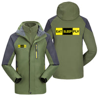 Thumbnail for Eat Sleep Fly (Colourful) Designed Thick Skiing Jackets