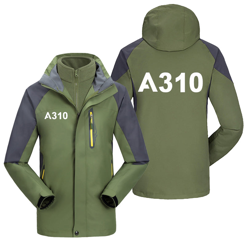 A310 Flat Text Designed Thick Skiing Jackets