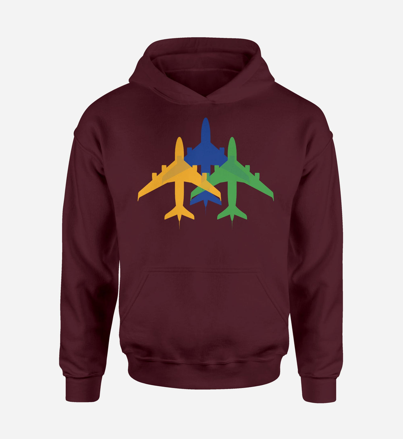 Colourful 3 Airplanes Designed Hoodies