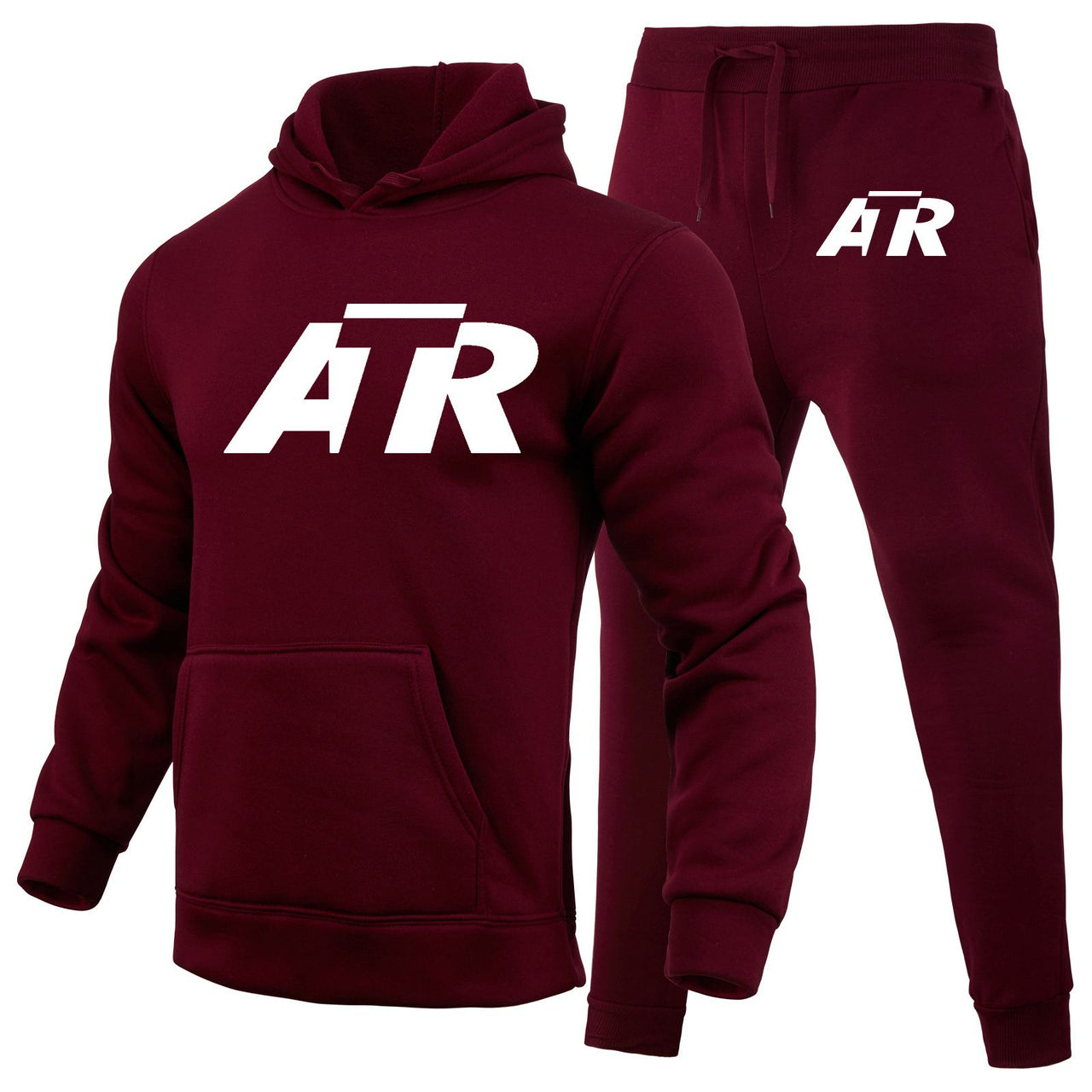 ATR & Text Designed Hoodies & Sweatpants Set