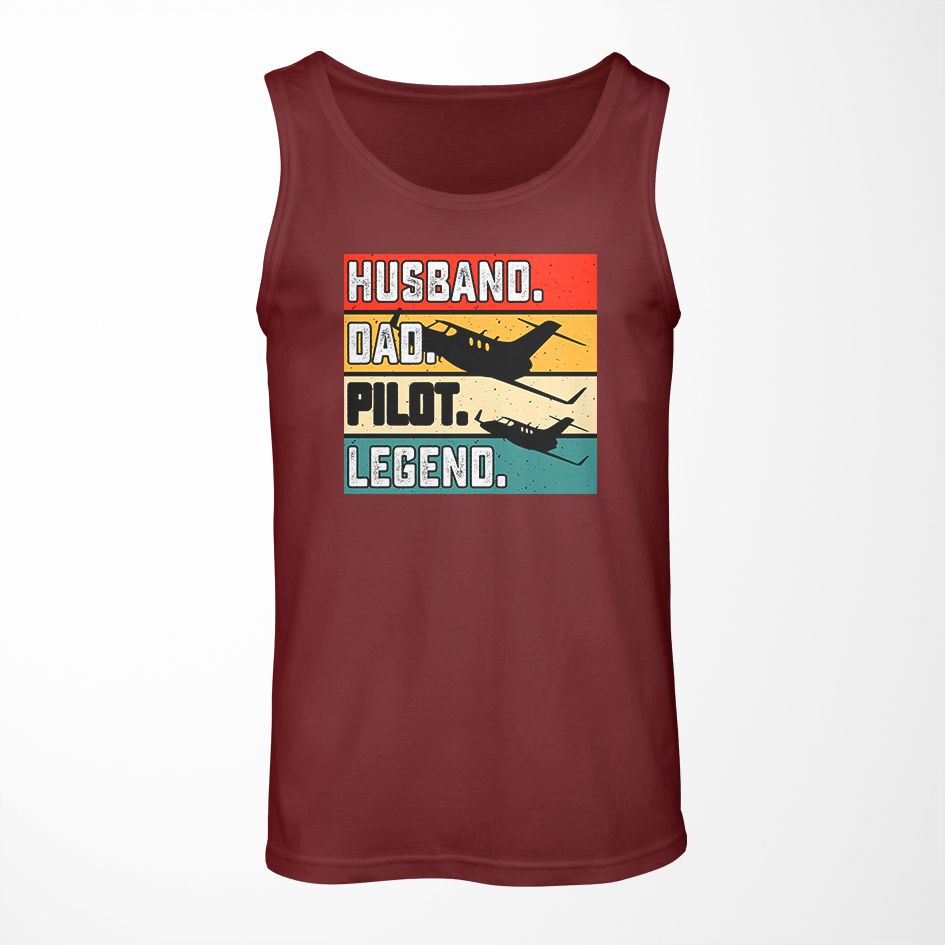 Husband & Dad & Pilot & Legend Designed Tank Tops