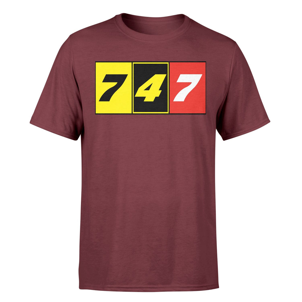 Flat Colourful 747 Designed T-Shirts