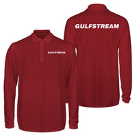 Thumbnail for Gulfstream & Text Designed Long Sleeve Polo T-Shirts (Double-Side)