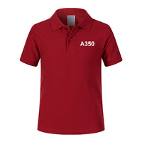 Thumbnail for A350 Flat Text Designed Children Polo T-Shirts