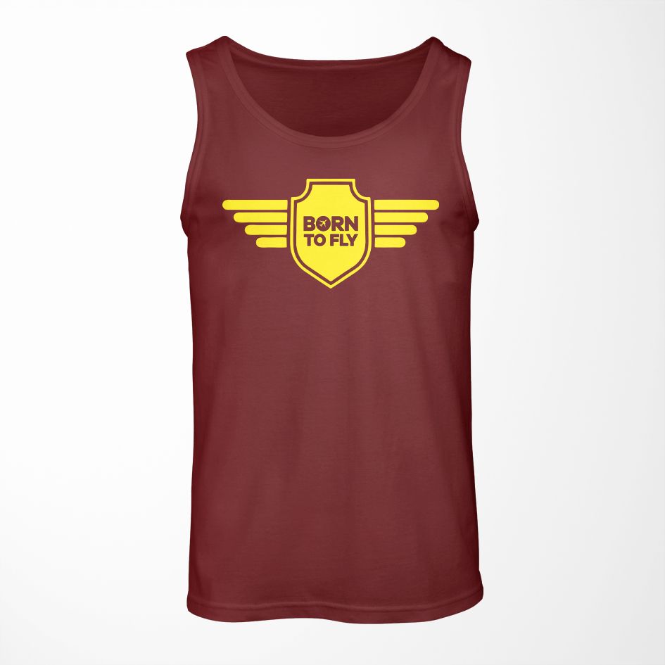 Born To Fly & Badge Designed Tank Tops