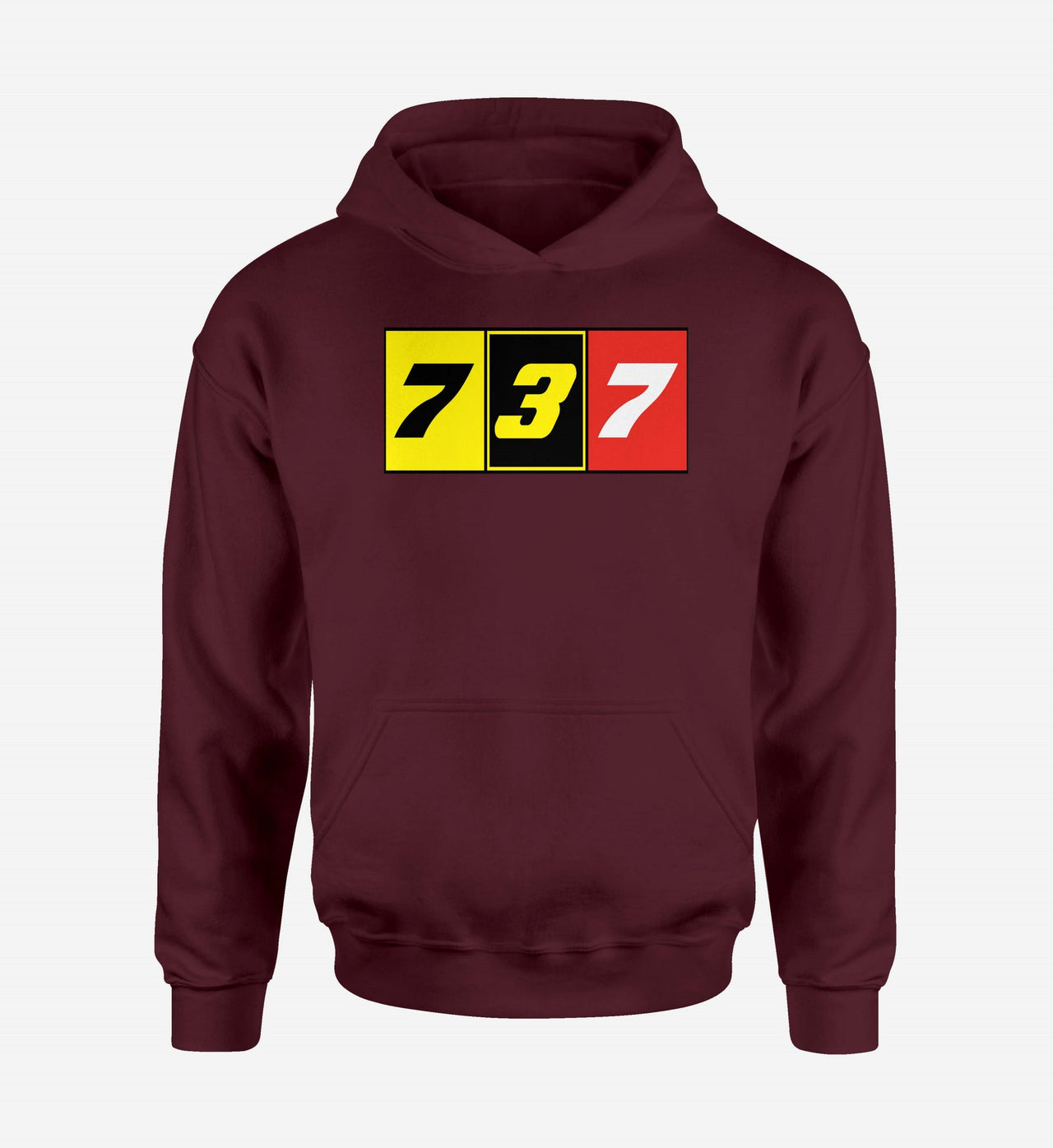 Flat Colourful 737 Designed Hoodies