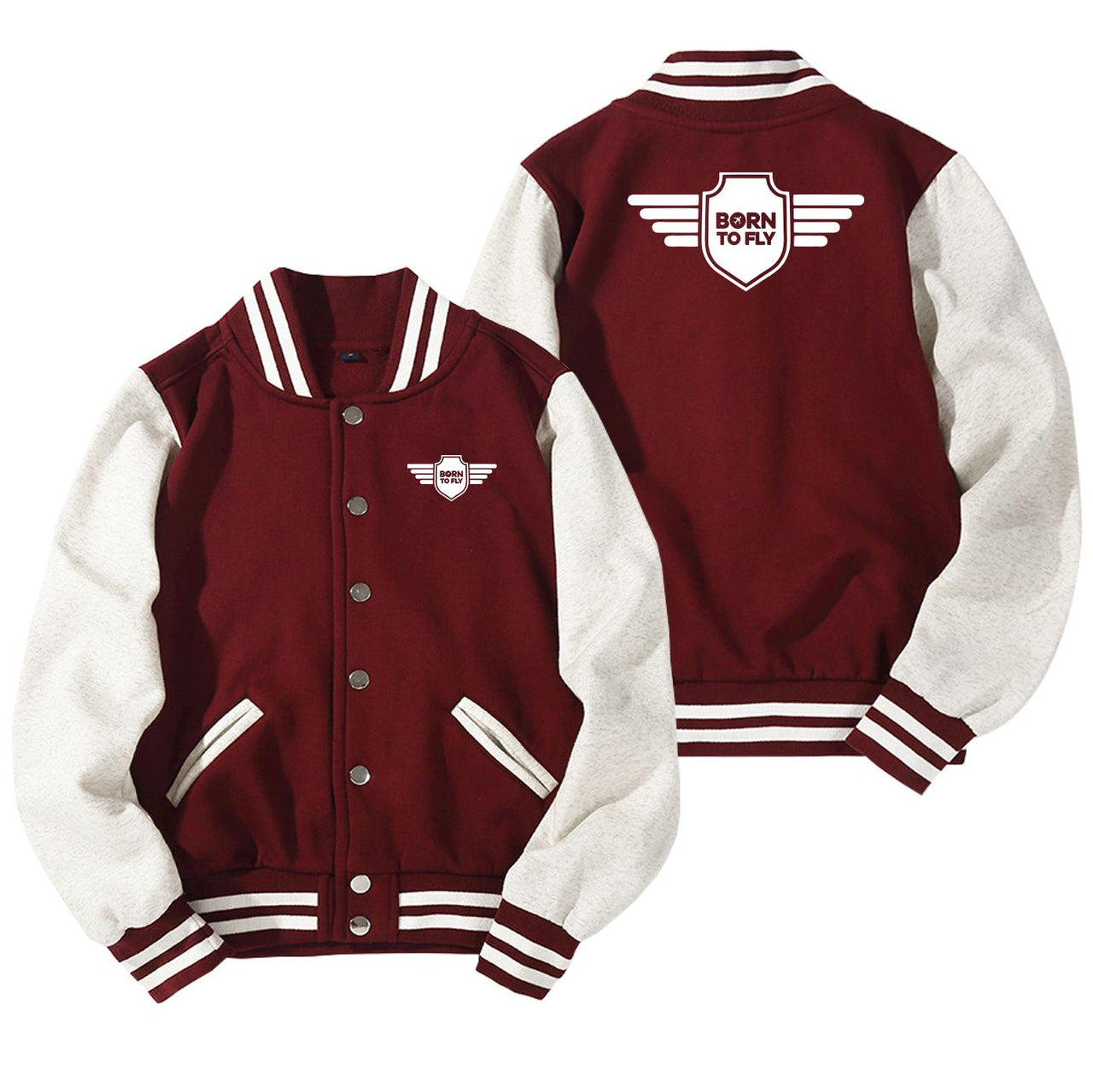 Born To Fly & Badge Designed Baseball Style Jackets