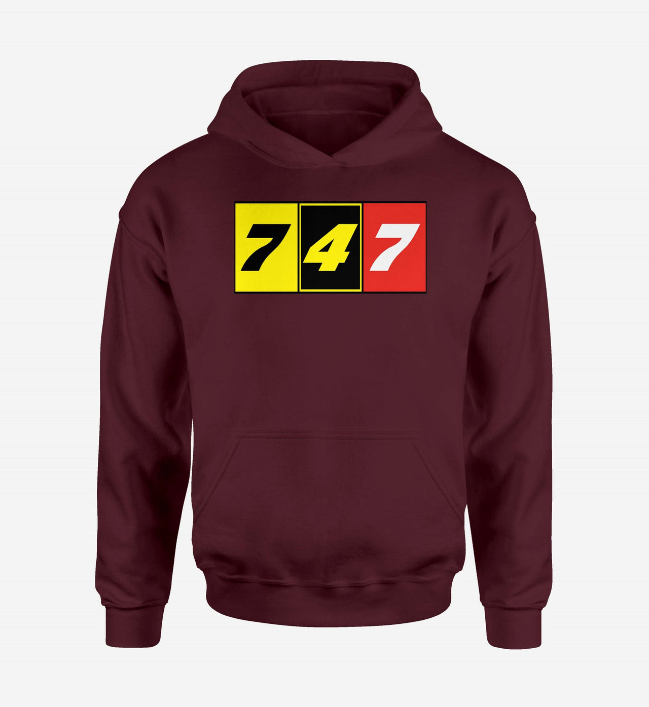 Flat Colourful 747 Designed Hoodies