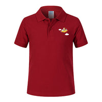 Thumbnail for Cartoon Little Boy Operating Plane Designed Children Polo T-Shirts