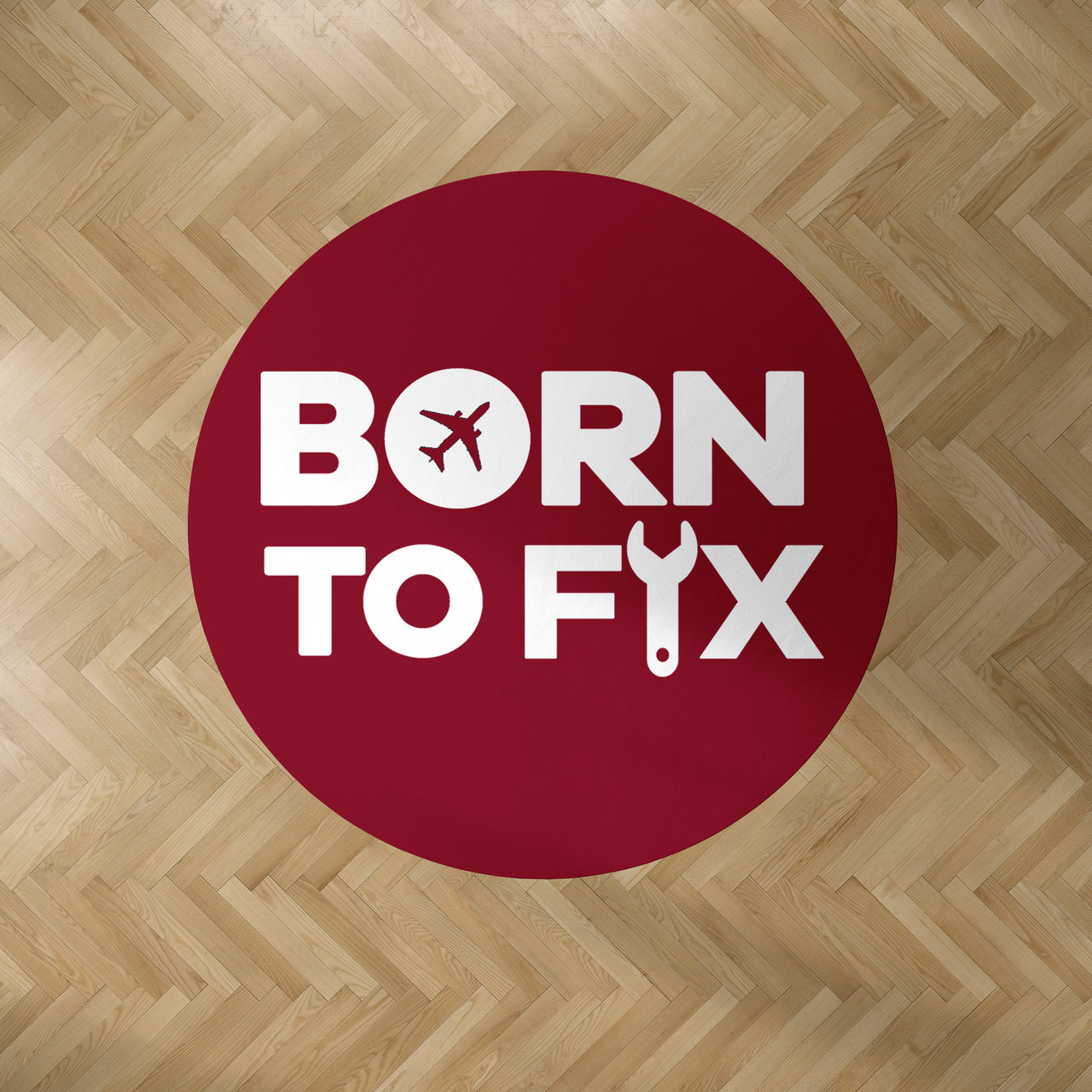 Born To Fix Airplanes Designed Carpet & Floor Mats (Round)