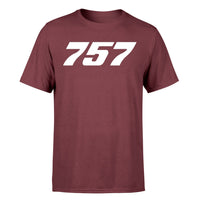 Thumbnail for 757 Flat Text Designed T-Shirts