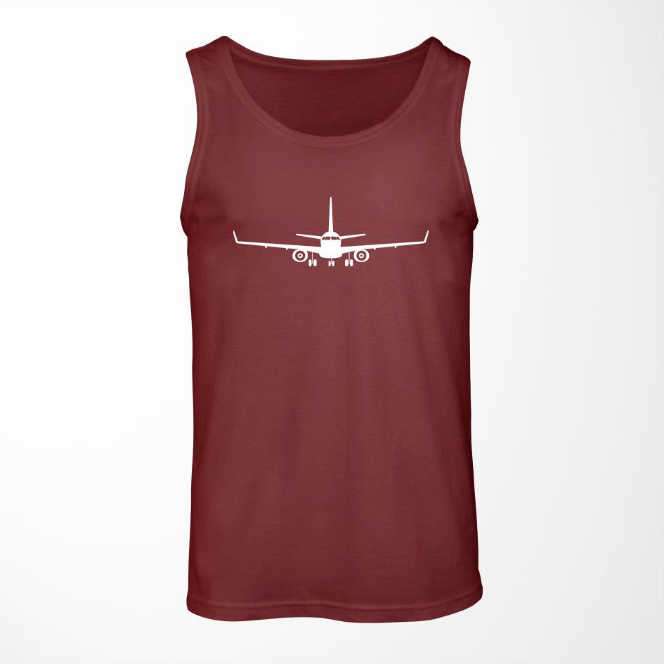 Embraer E-190 Silhouette Plane Designed Tank Tops