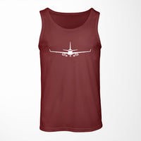 Thumbnail for Embraer E-190 Silhouette Plane Designed Tank Tops