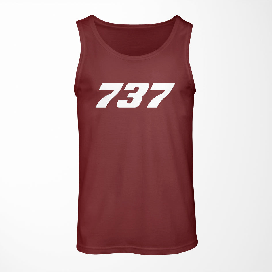 737 Flat Text Designed Tank Tops