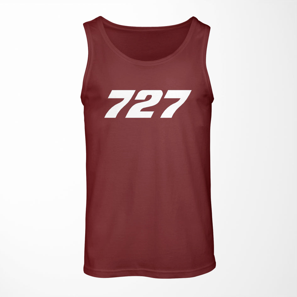 727 Flat Text Designed Tank Tops