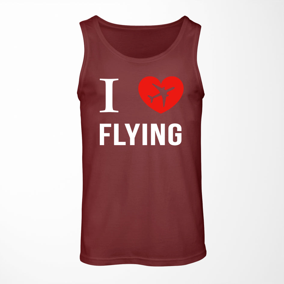 I Love Flying Designed Tank Tops