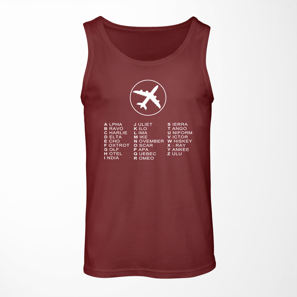 Aviation Alphabet 2 Designed Tank Tops