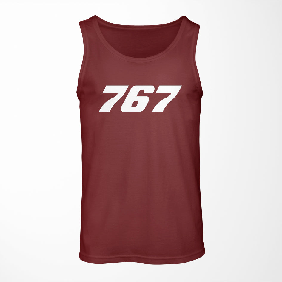 767 Flat Text Designed Tank Tops