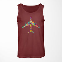 Thumbnail for Colourful Airplane Designed Tank Tops