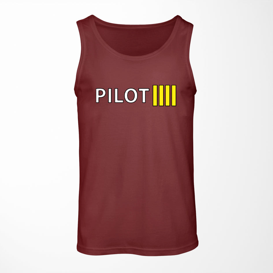 Pilot & Stripes (4 Lines) Designed Tank Tops
