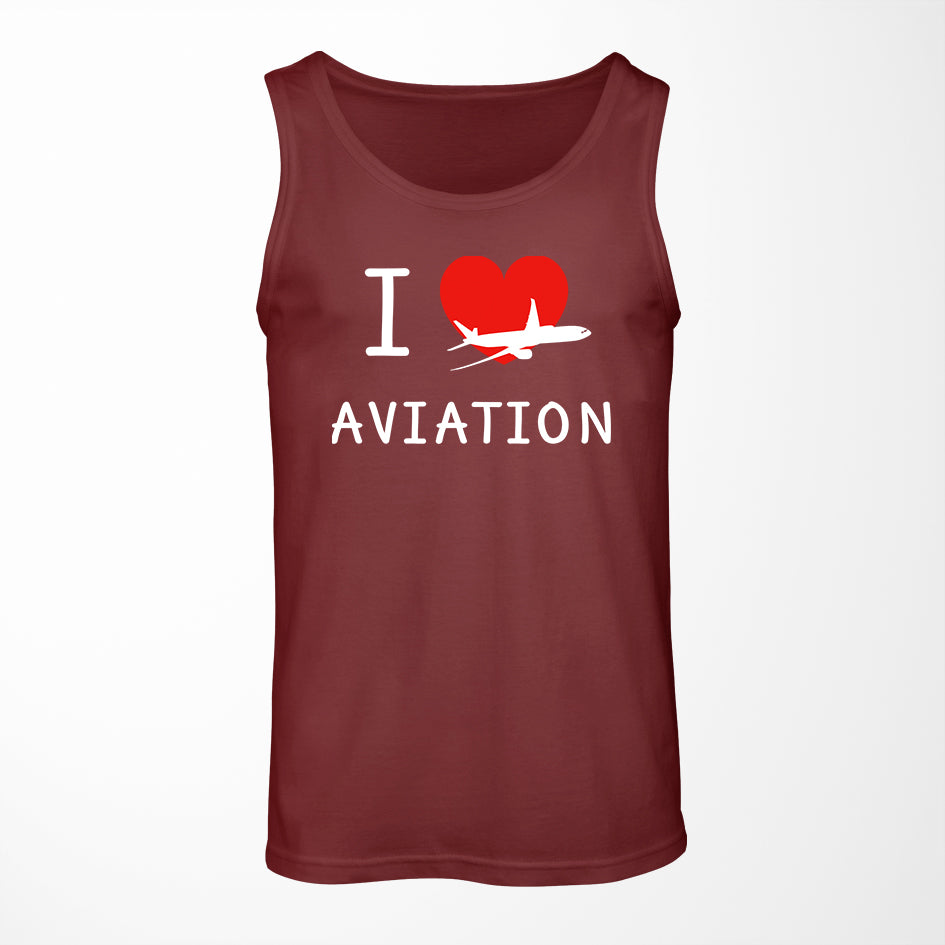 I Love Aviation Designed Tank Tops