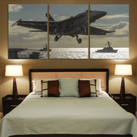 Thumbnail for Deparing Jet from Sea Base Printed Canvas Posters (3 Pieces) Aviation Shop 