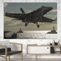 Thumbnail for Deparing Jet from Sea Base Printed Canvas Posters (1 Piece) Aviation Shop 