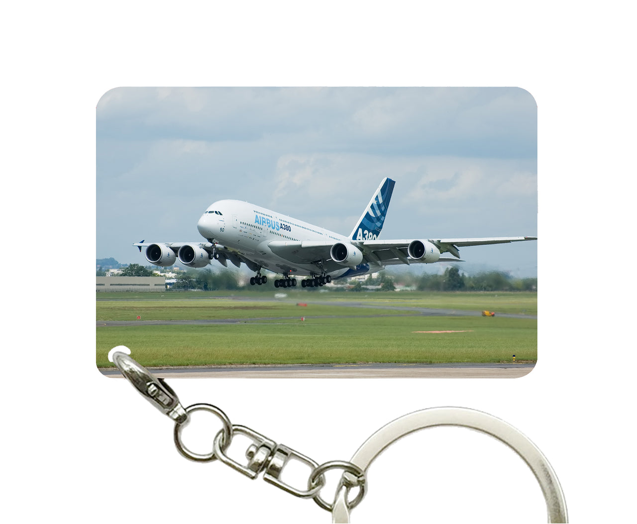 Departing Airbus A380 with Original Livery Designed Key Chains