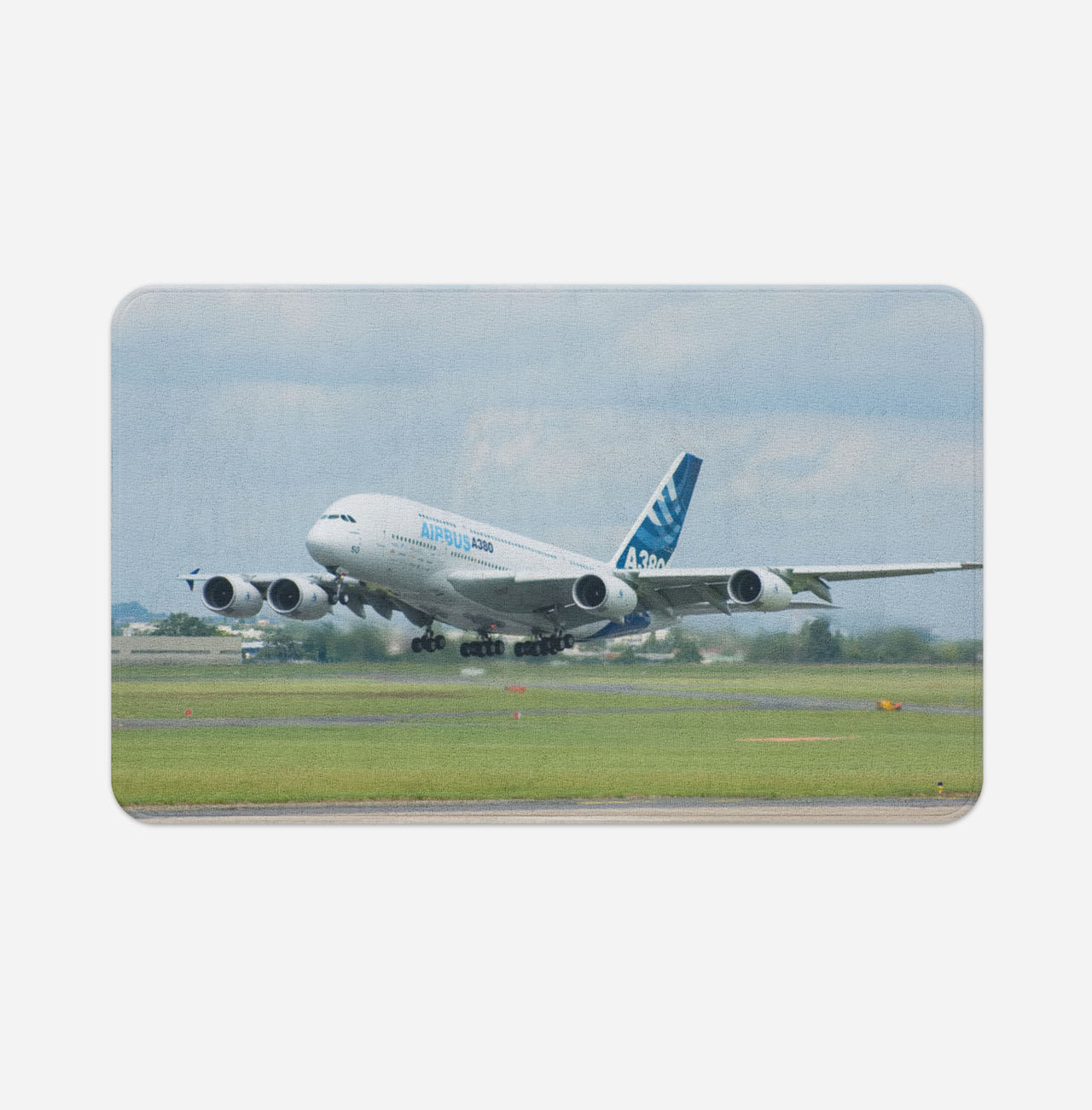 Departing Airbus A380 with Original Livery Designed Bath Mats